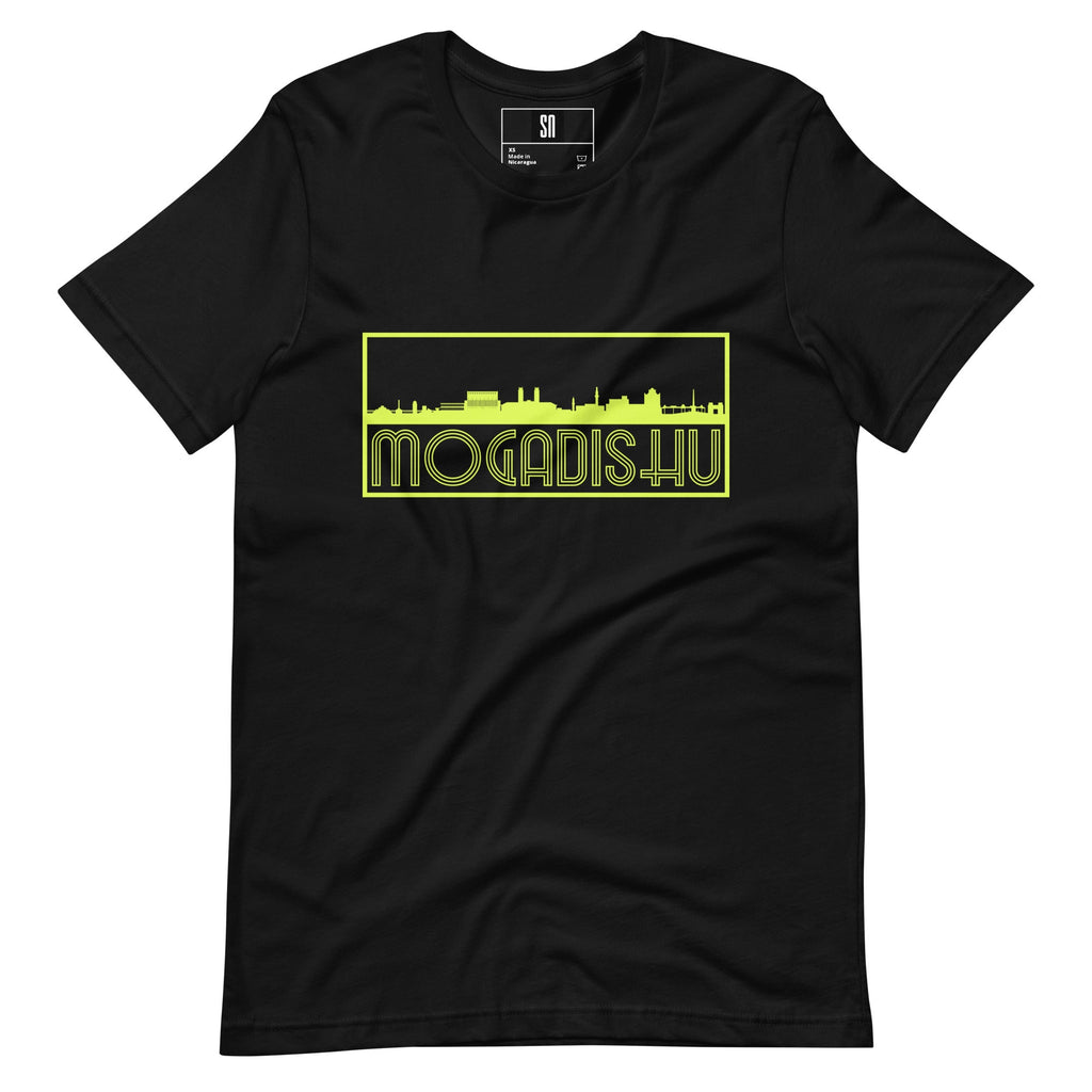 Mogadishu in Silhouette — Yellow on Black tee